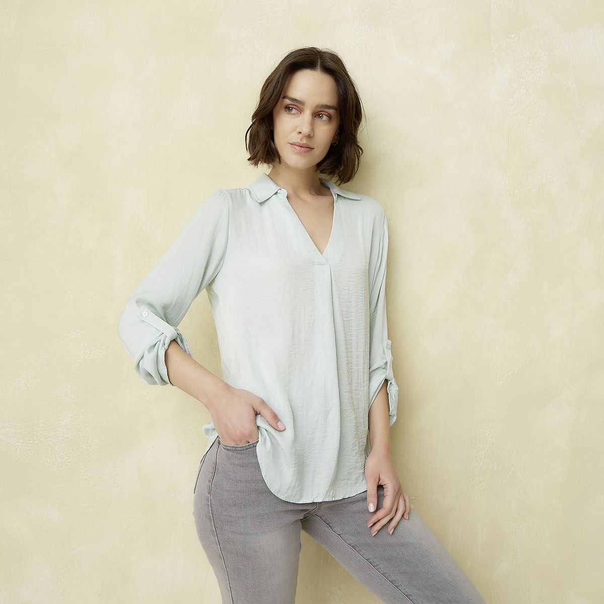 UNIVERSITY CLUB - Blusa Mujer University Club Manga Larga Cuello V