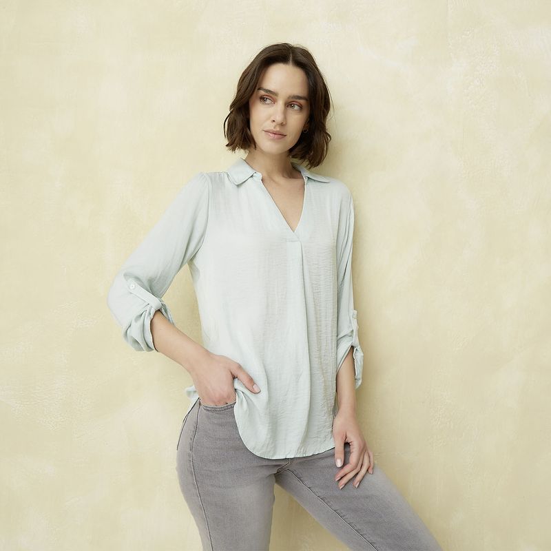 UNIVERSITY CLUB - Blusa Mujer University Club Manga Larga Cuello V