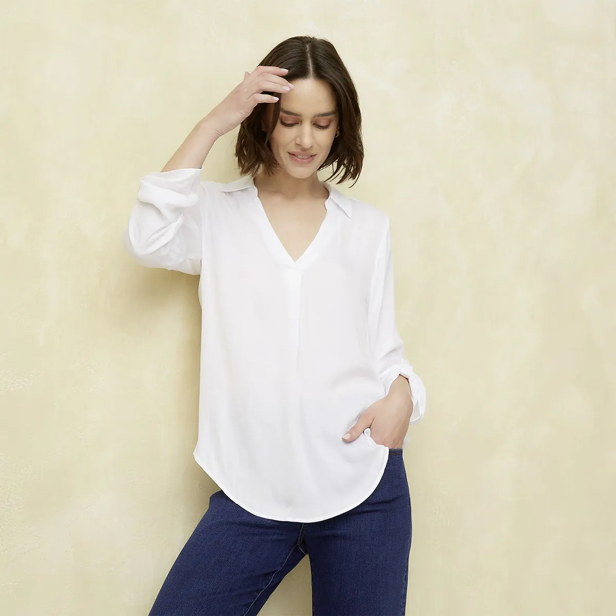 UNIVERSITY CLUB - Blusa Mujer University Club Manga Larga Cuello V