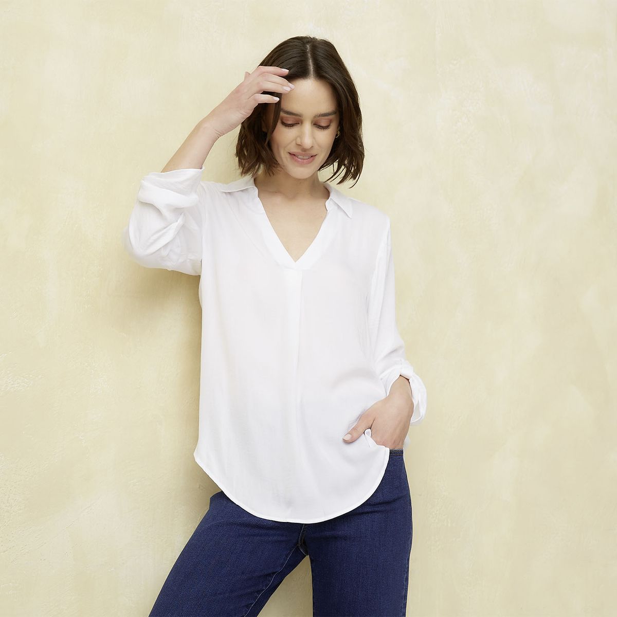 UNIVERSITY CLUB - Blusa Mujer University Club Manga Larga Cuello V