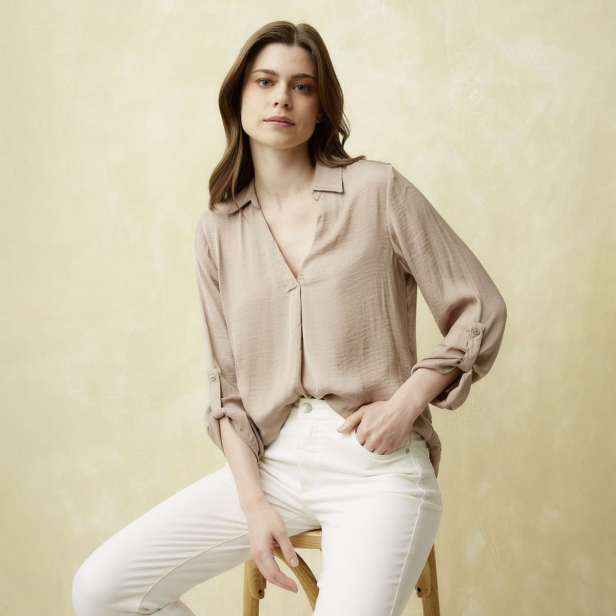 UNIVERSITY CLUB - Blusa Mujer University Club Manga Larga Cuello V