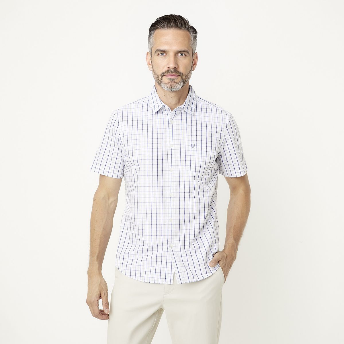 CHRISTIAN LACROIX - Camisa Casual Manga Corta Algodón Hombre Christian Lacroix