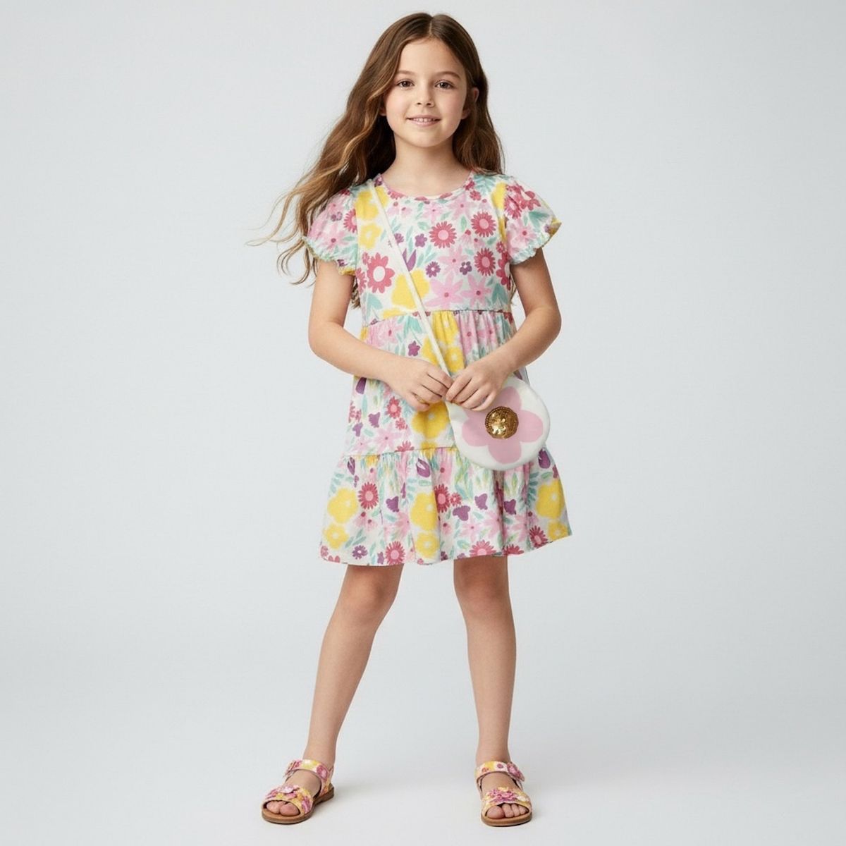 YAMP - Vestido Niña Algodón Yamp + Cartera