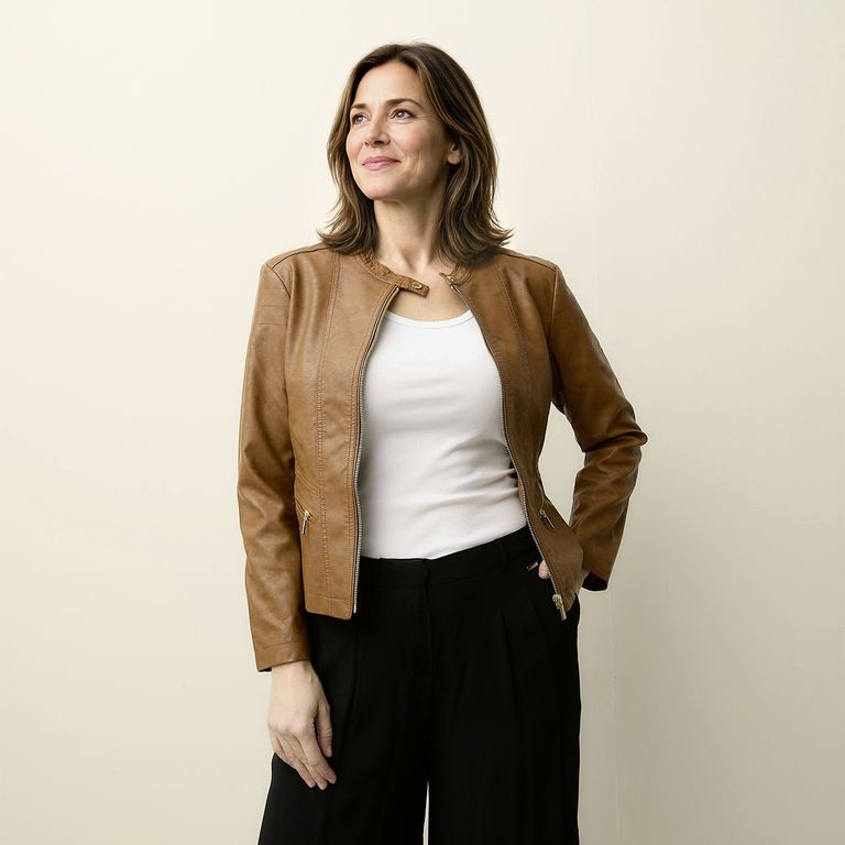 Chaqueta Efecto Cuero Mujer S.Cocci