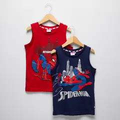 MARVEL - Pack 2 Poleras Niño Algodón Spider-man