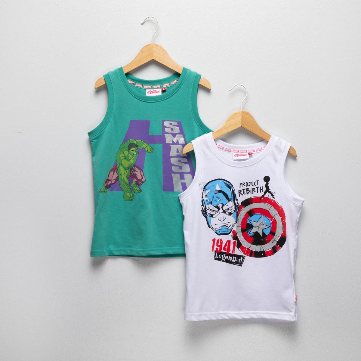 AVENGERS - Pack 2 Poleras Niño Algodón Avengers
