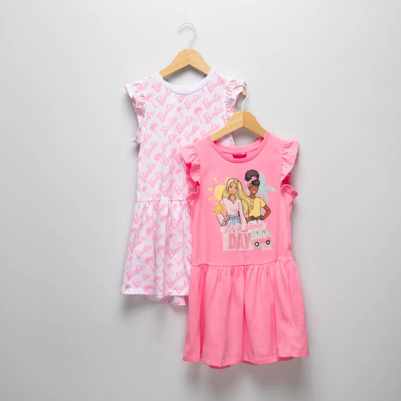 BARBIE - Pack 2 Vestidos Niña Algodón Barbie