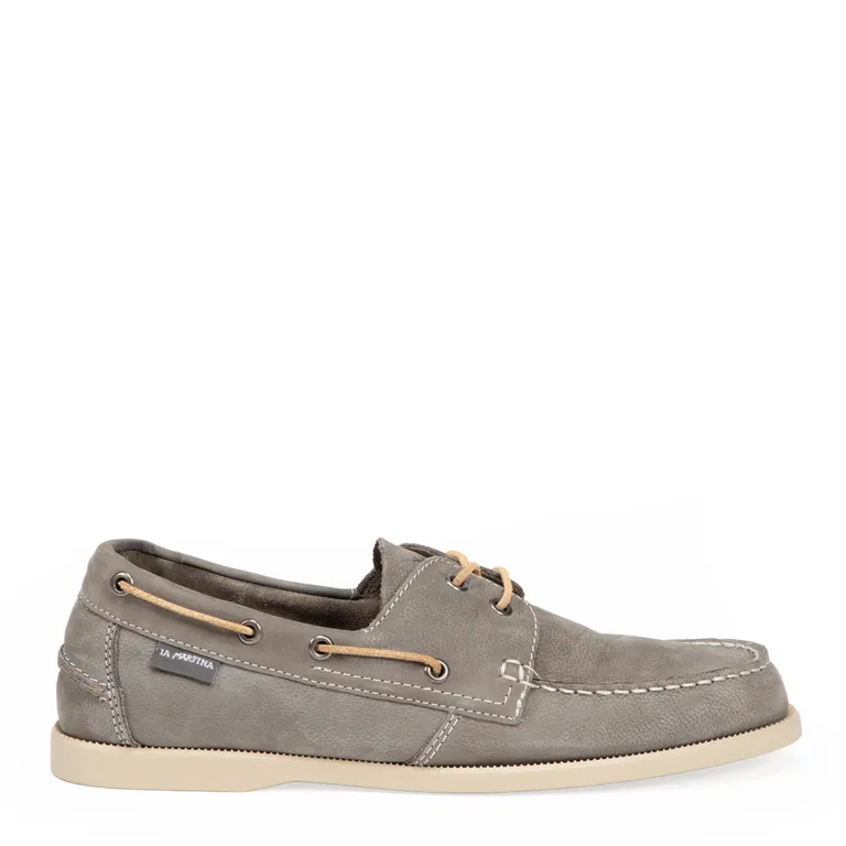 LA MARTINA Mocasín Hombre Cuero Gris