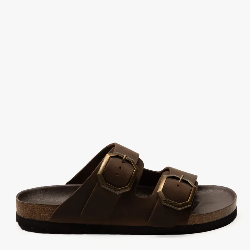 AMERICANINO - Sandalia Mujer Cuero Café Americanino