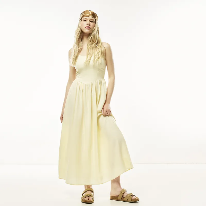 SYBILLA - Vestido Casual Maxi Viscosa Mujer Sybilla