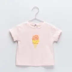 YAMP - Polera Manga Corta Bebé Niña Algodón