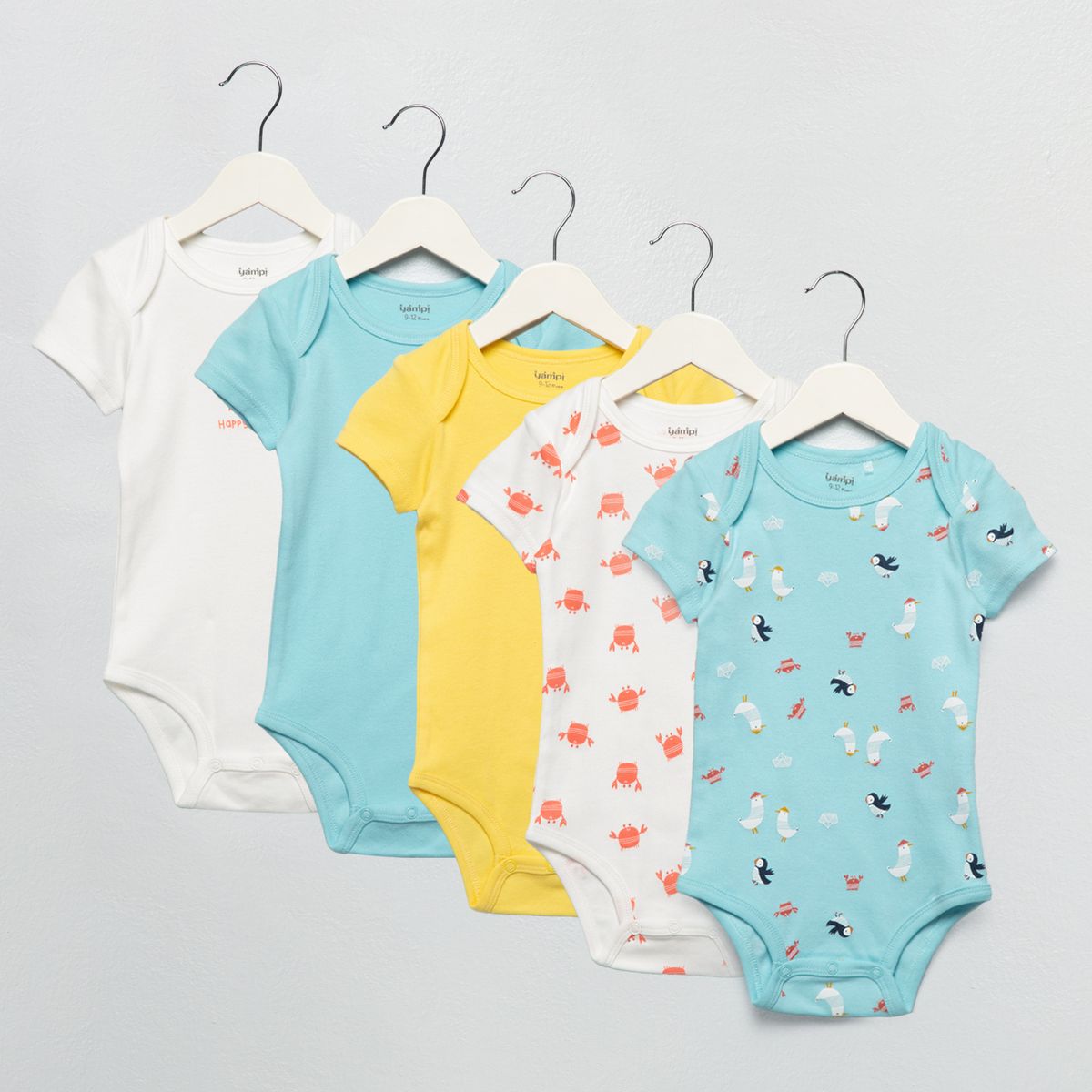 YAMP - Pack 5 Bodys Bebé Niño Algodón Yamp