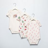 Pack 3 Bodys Unisex Bebé Algodón Navidad
