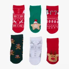 YAMP - Pack De 6 Calcetines Unisex Bebé Algodón Navidad