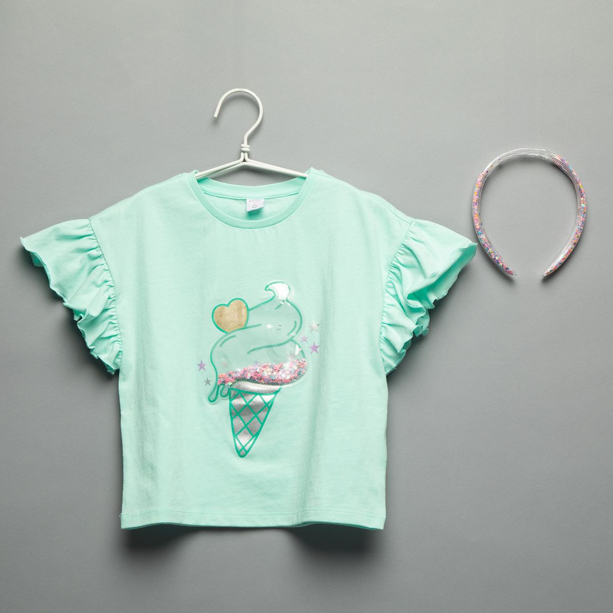 YAMP - Polera Algodón Niña Yamp + Accesorio