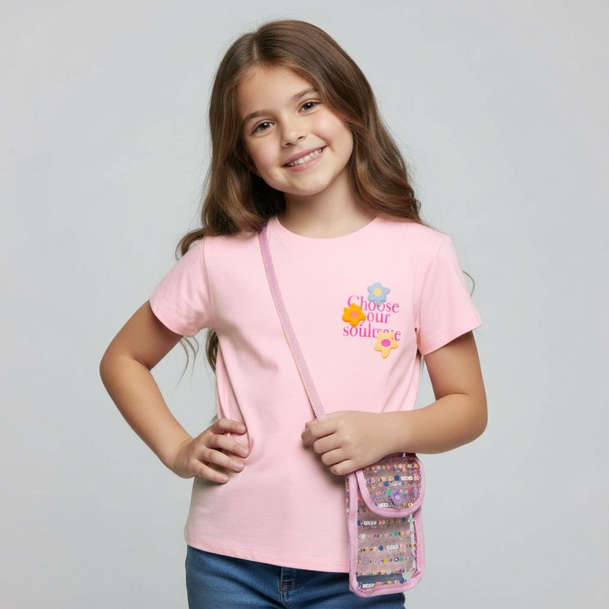YAMP - Polera Algodón Niña Yamp + Cartera