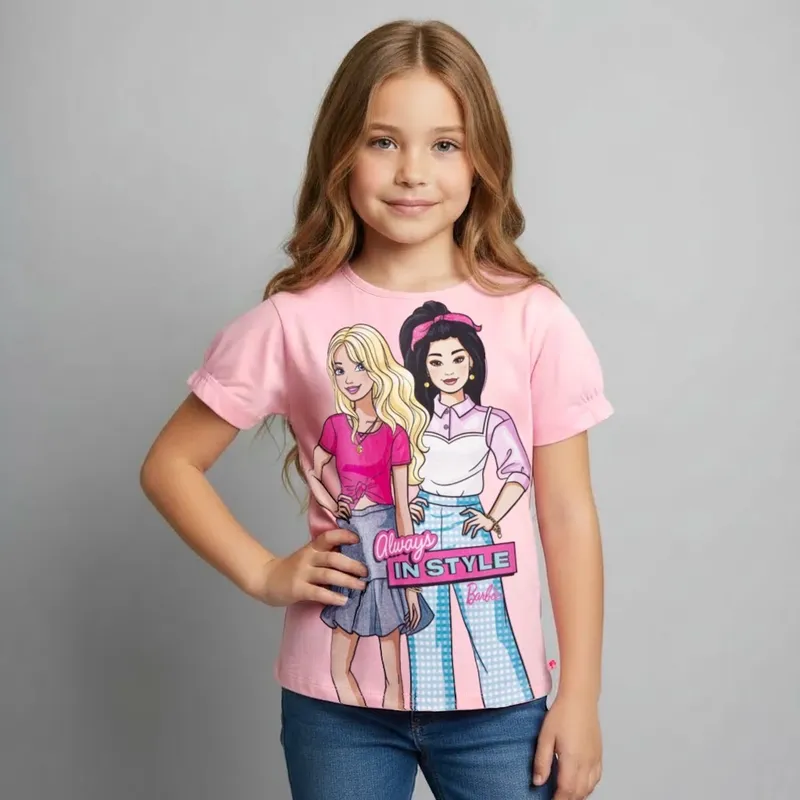 BARBIE - Polera Niña Algodón Barbie