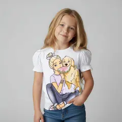 BARBIE - Polera Niña Algodón
