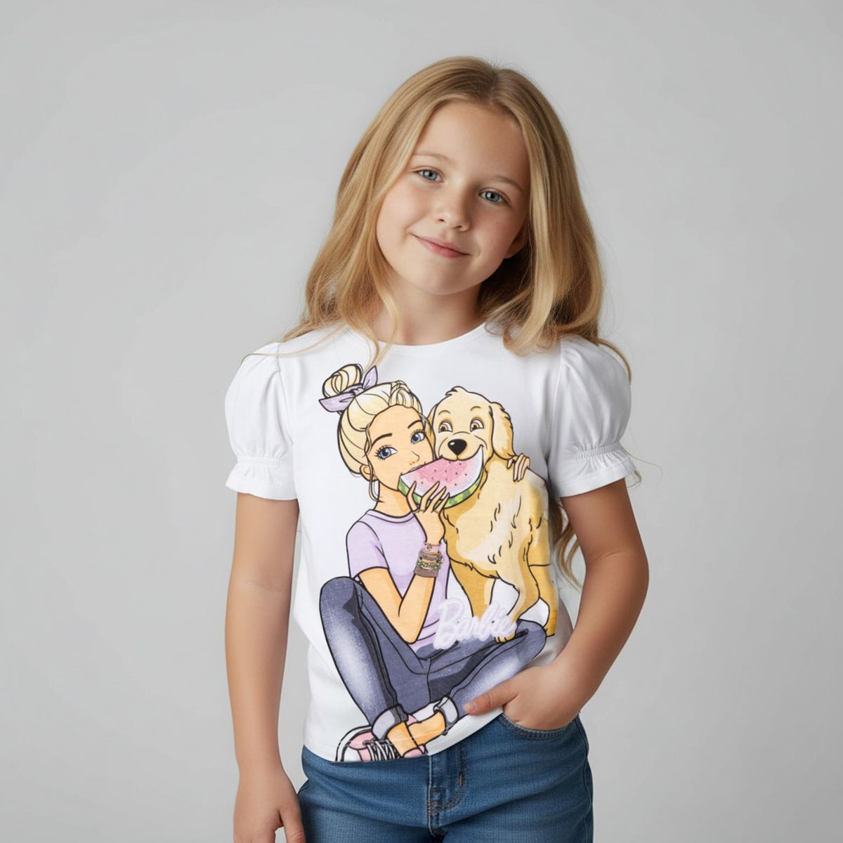 BARBIE - Polera Niña Algodón Barbie