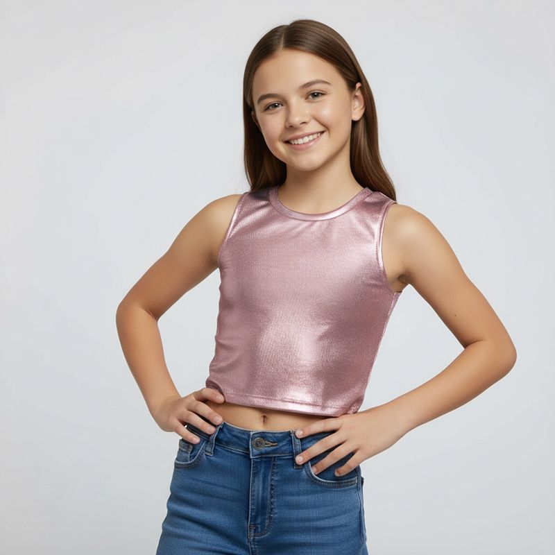 ELEVEN - Polera Metalizada Niña Eleven