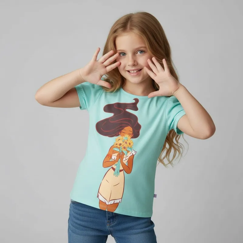 PRINCESAS - Polera Niña Algodón Princesas