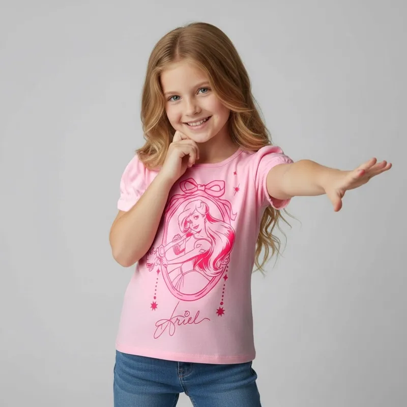 PRINCESAS - Polera Niña Algodón Princesas