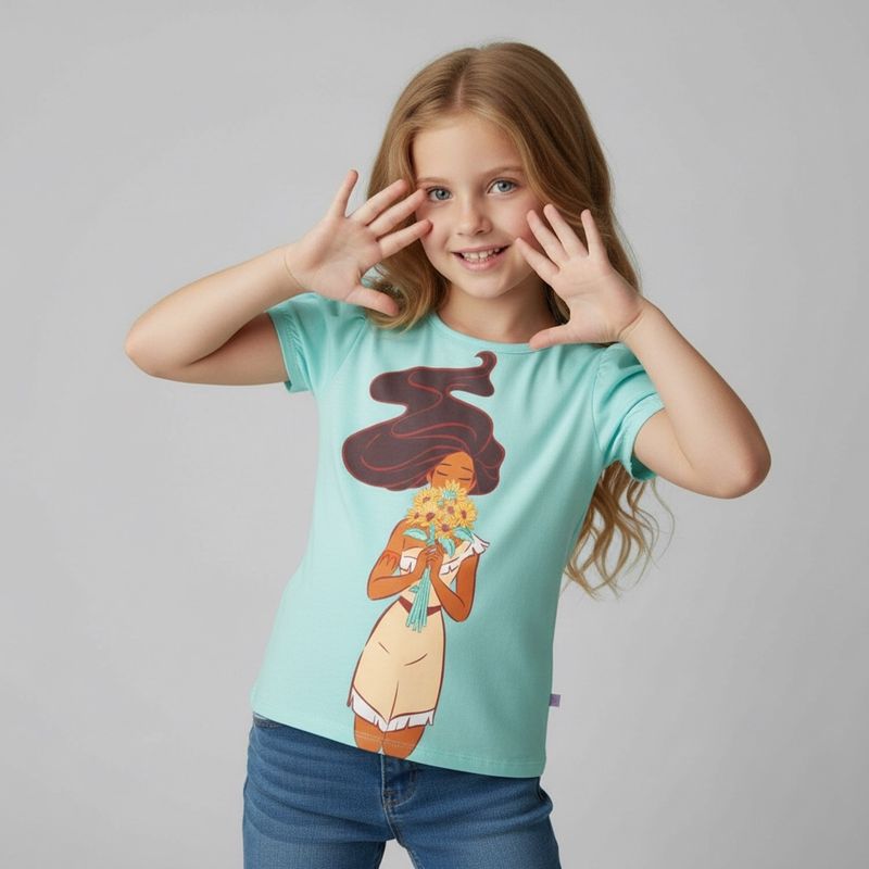 PRINCESAS - Polera Niña Algodón Princesas