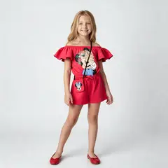 MINNIE - Enterito Niña Algodón + Cartera