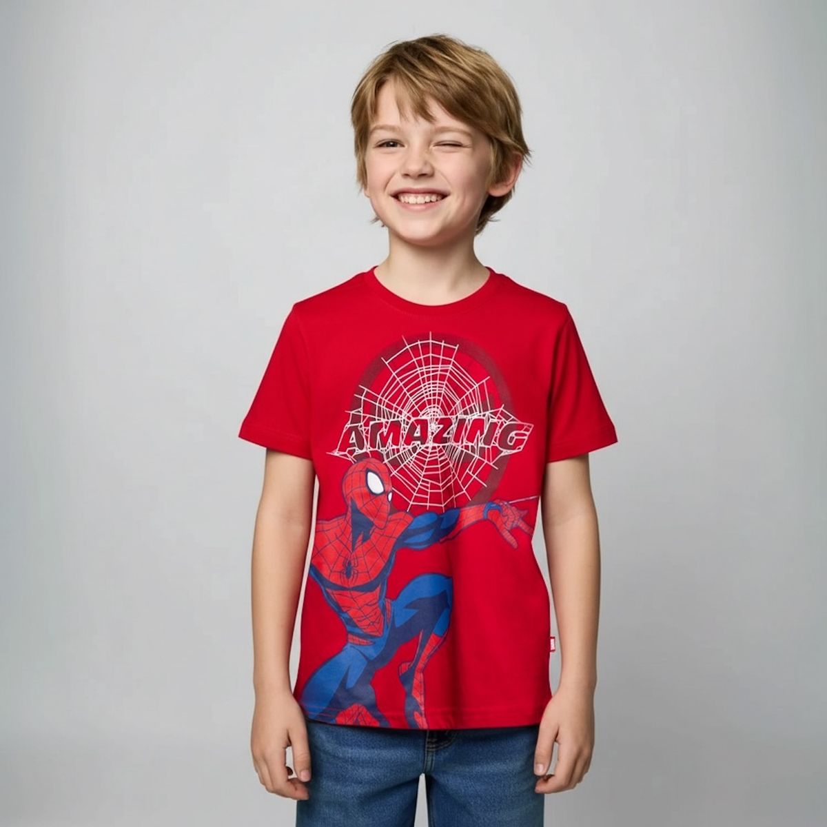 SPIDER MAN - Polera Algodón Niño Spider-Man