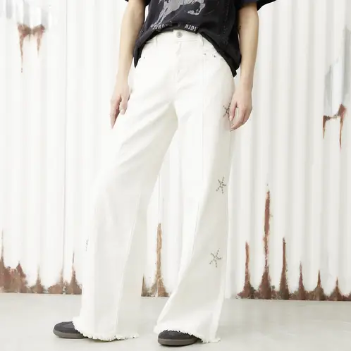 AMERICANINO - Jeans Wide Leg Tiro Bajo Mujer