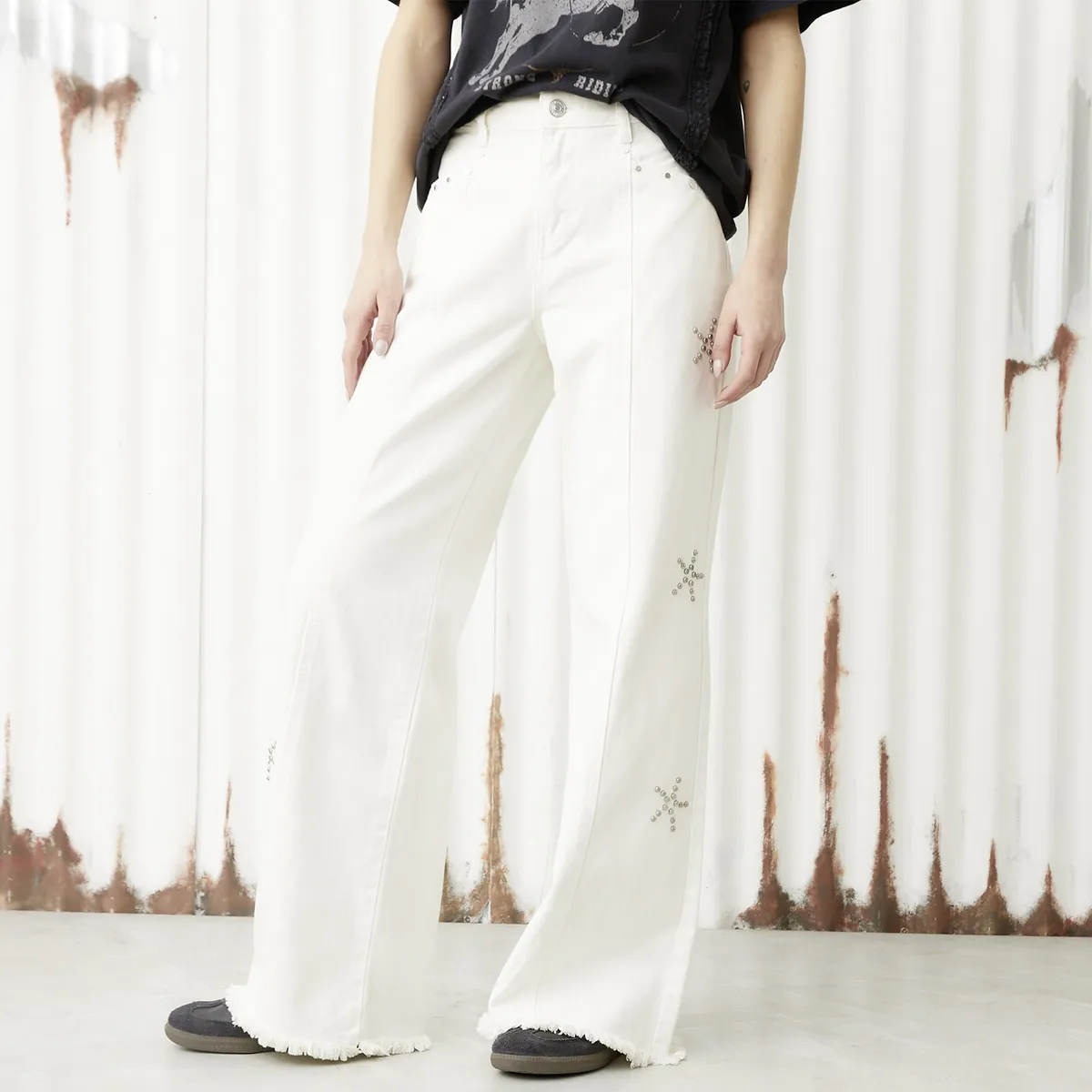 AMERICANINO - Jeans Wide Leg Tiro Bajo Mujer Americanino