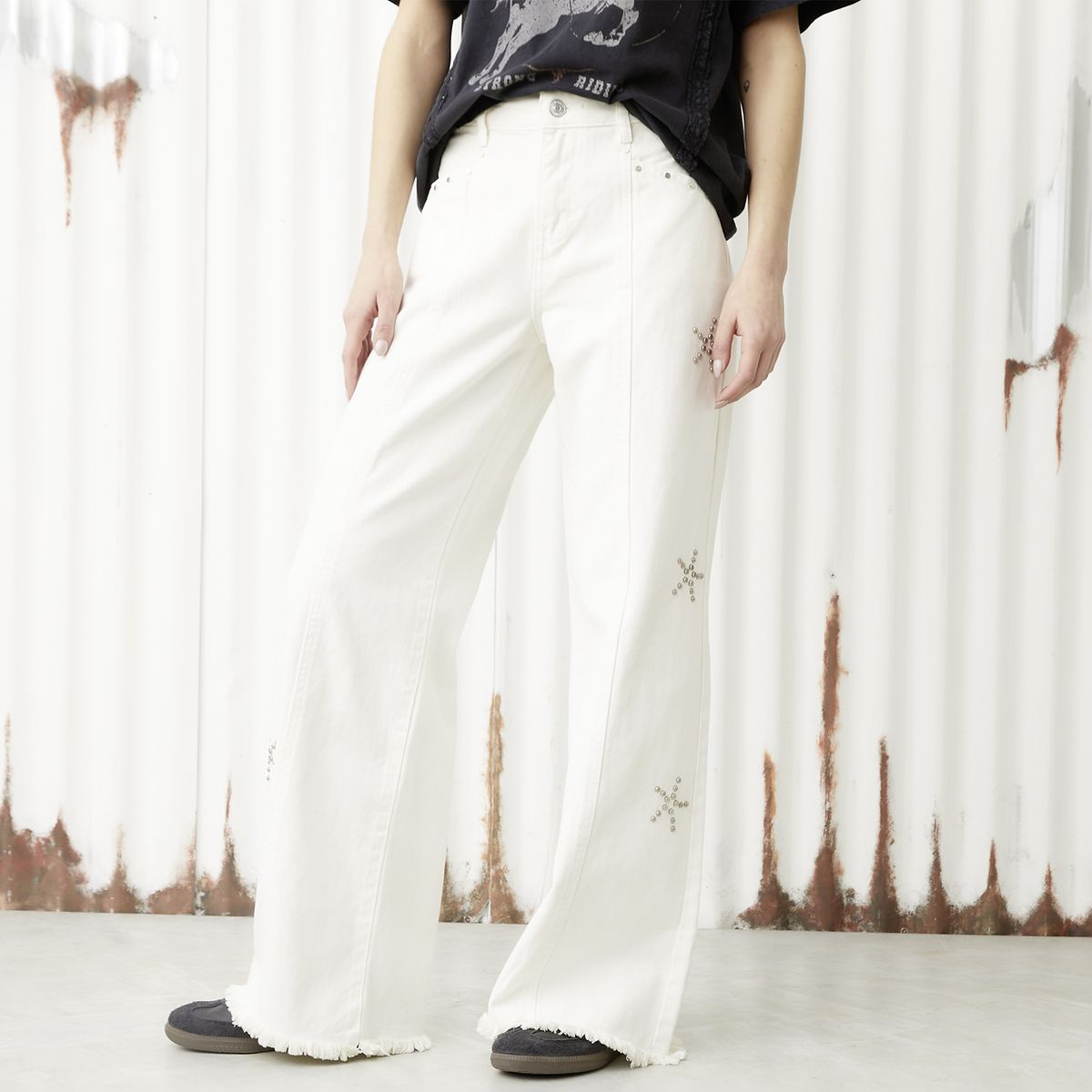 AMERICANINO - Jeans Wide Leg Tiro Bajo Mujer Americanino