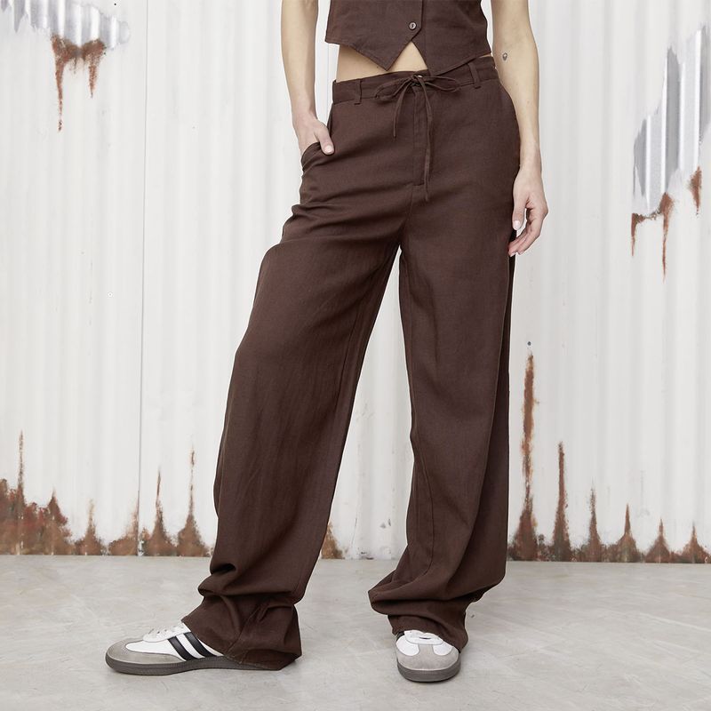 AMERICANINO - Pantalón Básico Tiro Medio Mujer Americanino