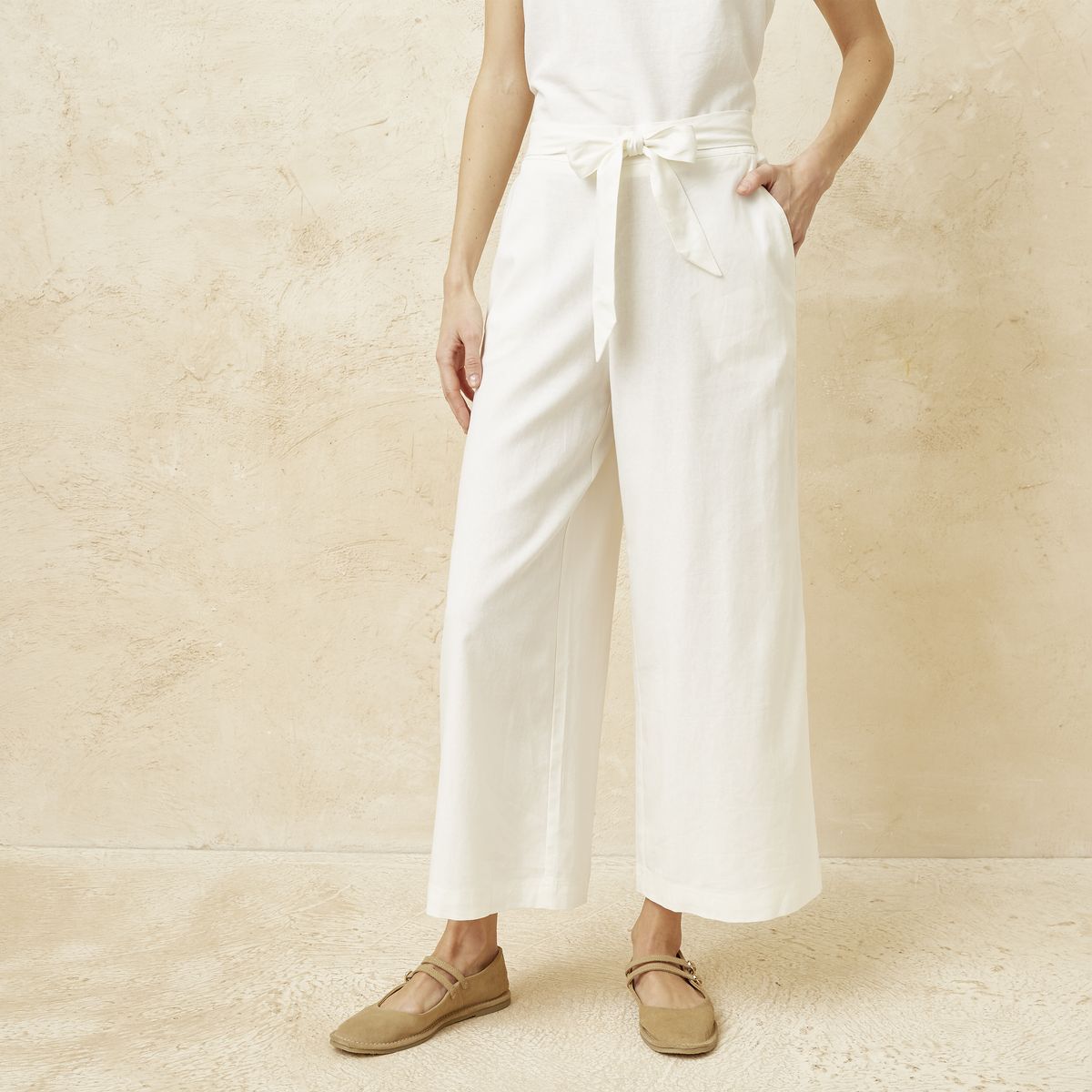 BASEMENT - Pantalón Culotte Tiro Alto Mujer Basement