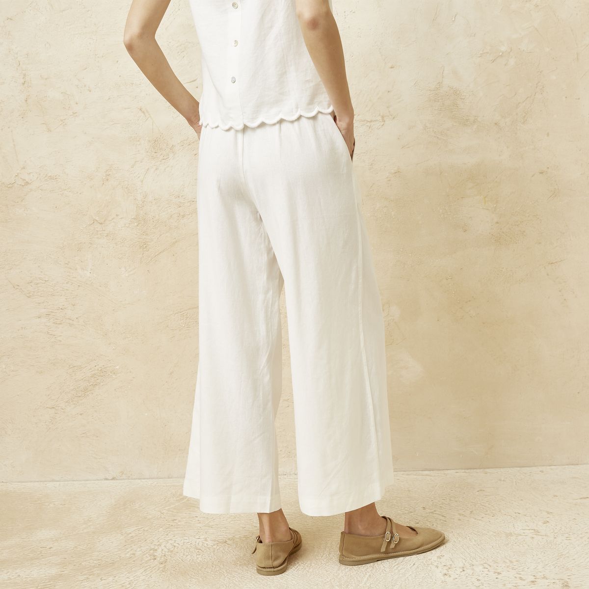 BASEMENT - Pantalón Culotte Tiro Alto Mujer Basement