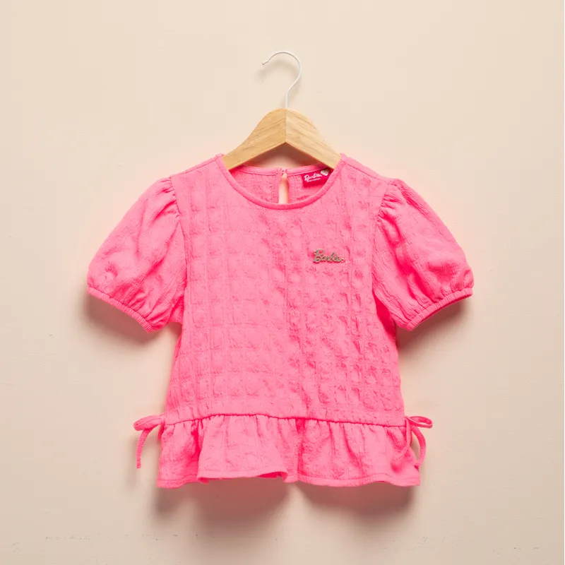 BARBIE - Polera Barbie Manga Corta Niña Algodón