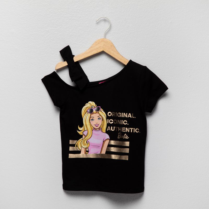 BARBIE - Polera Manga Corta Niña Algodón Barbie