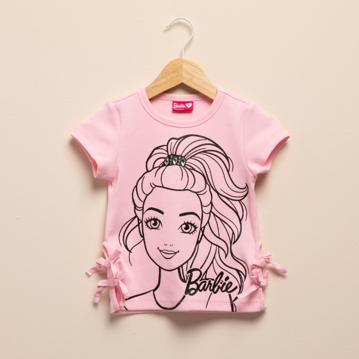 BARBIE - Polera Barbie Manga Corta Niña Algodón
