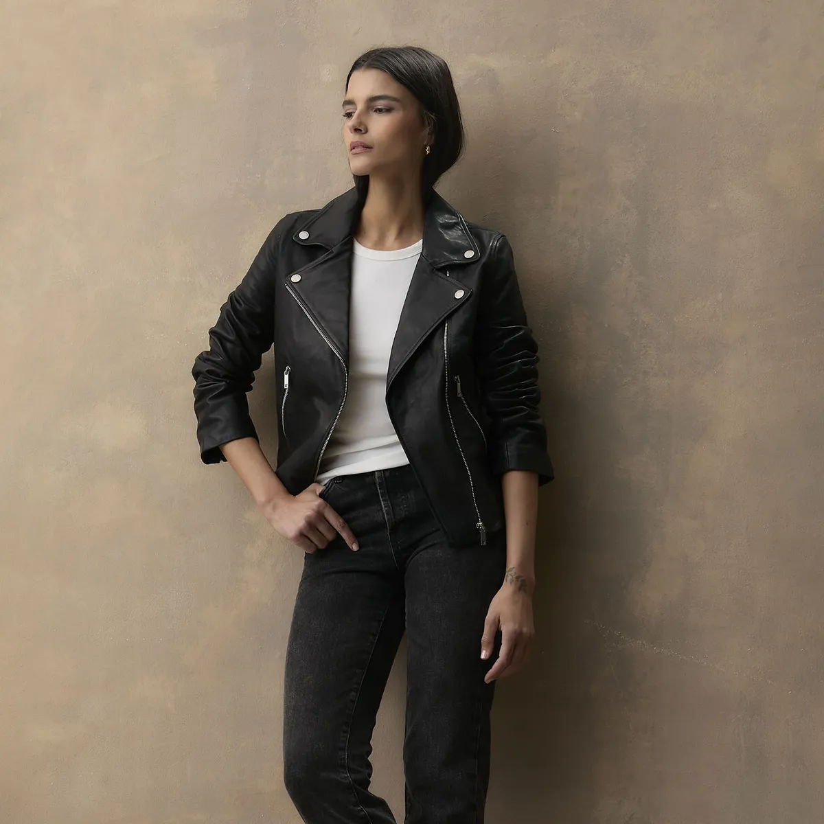 WOLF&HANK - Chaqueta de Cuero Mujer Wolf&Hank