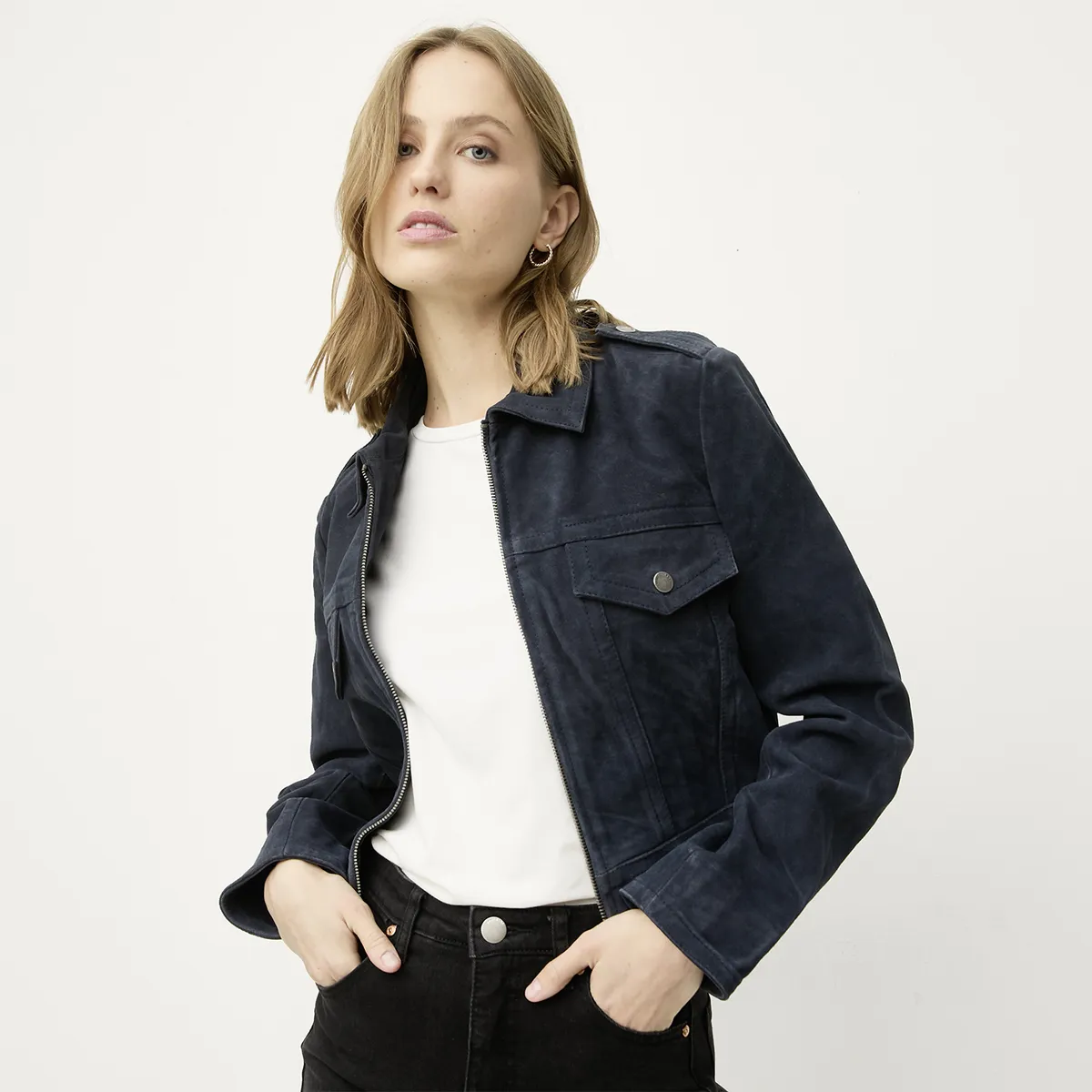 WOLF&HANK - Chaqueta de Cuero Mujer Wolf&Hank