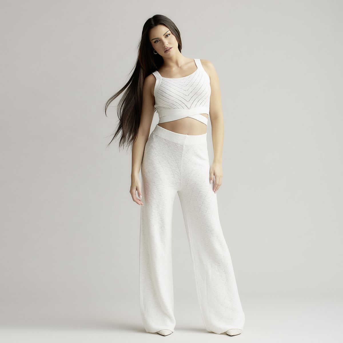 MOSSIMO - Pantalón Straight Tiro Alto Viscosa Mujer X Emilia Dides Mossimo