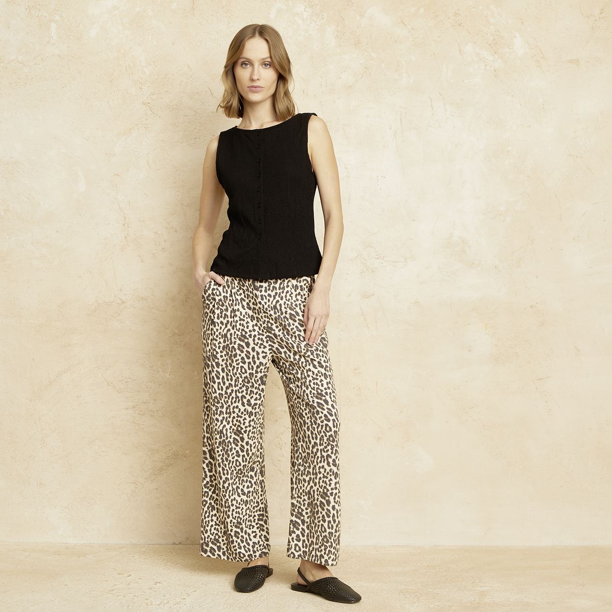 BASEMENT - Pantalón Tiro Alto Mujer Basement