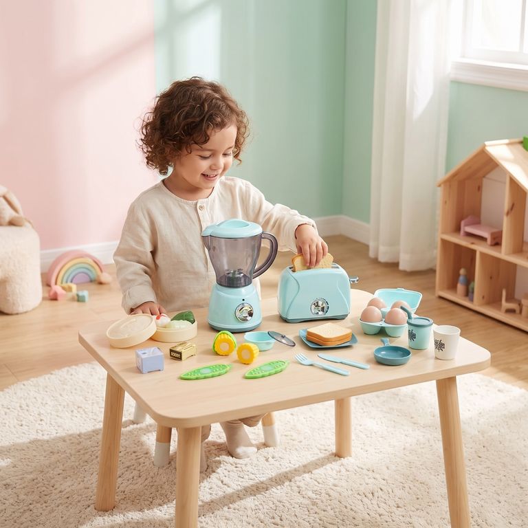 KIDS N PLAY Set Licuadora Y Tostadora Con Accesorios
