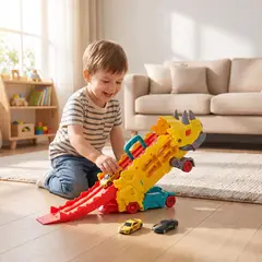 KIDS N PLAY - Transportador de Autos Dino Amarillo