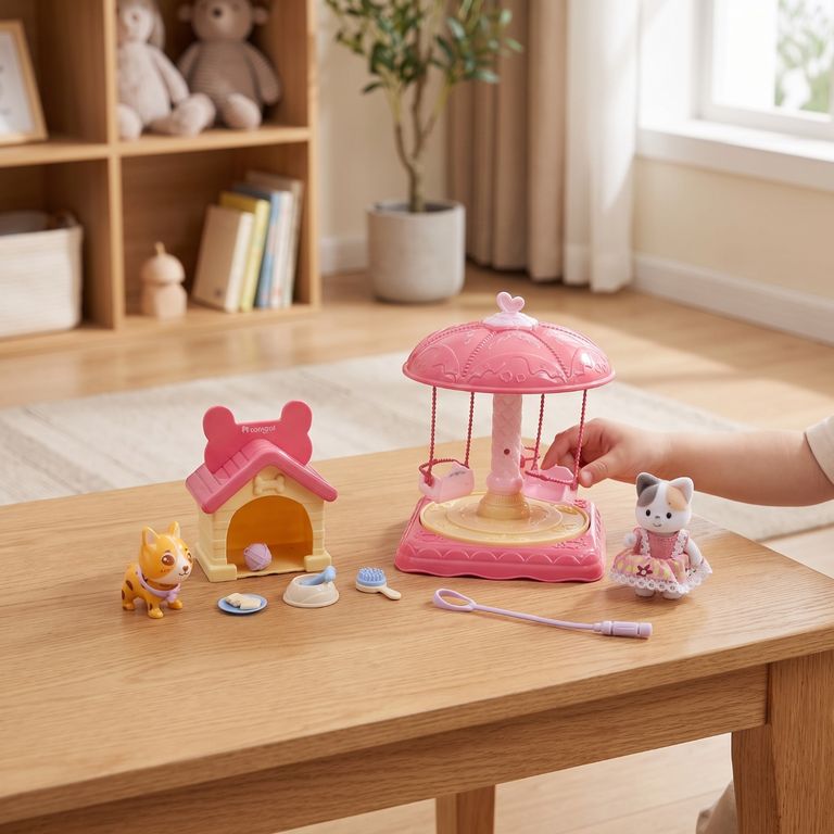 KIDS N PLAY Set Juego Feria Silla Giratoria Gato