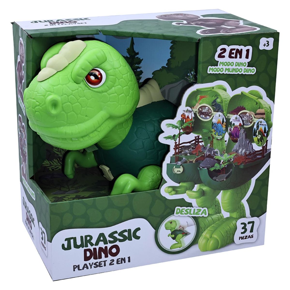KIDS N PLAY - Juguete 2 En 1 Dinosaurio Verde  Kids N Play