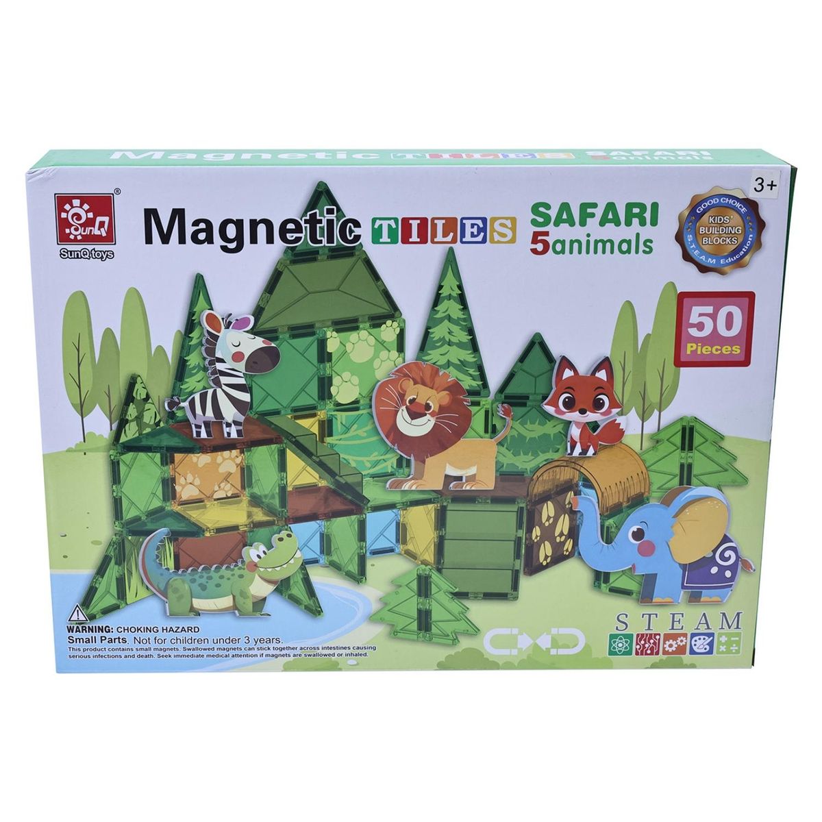 KIDS N PLAY - 50 Piezas Bloques Magneticos - Safari