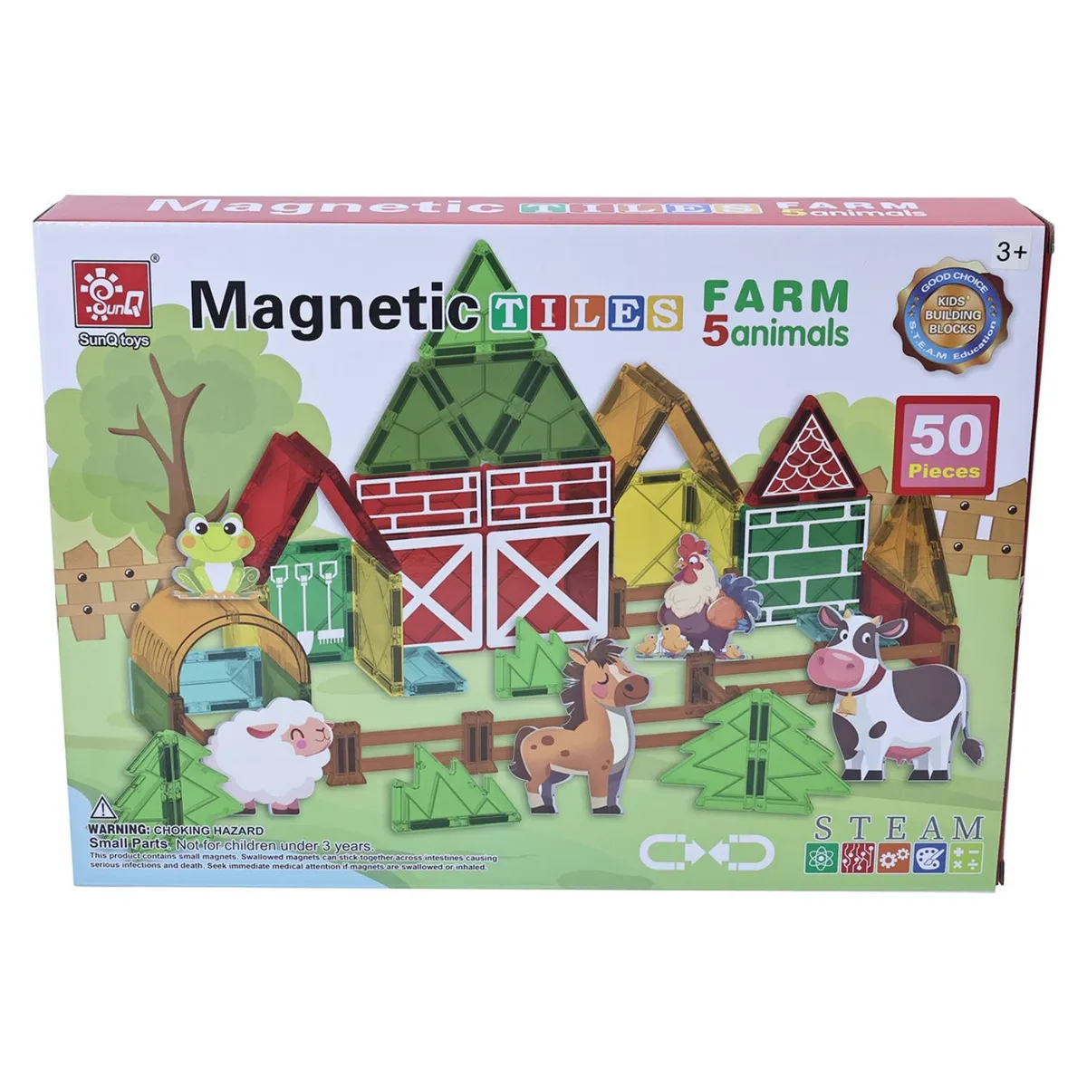 KIDS N PLAY - 50 Piezas Bloques Magneticos - Granja