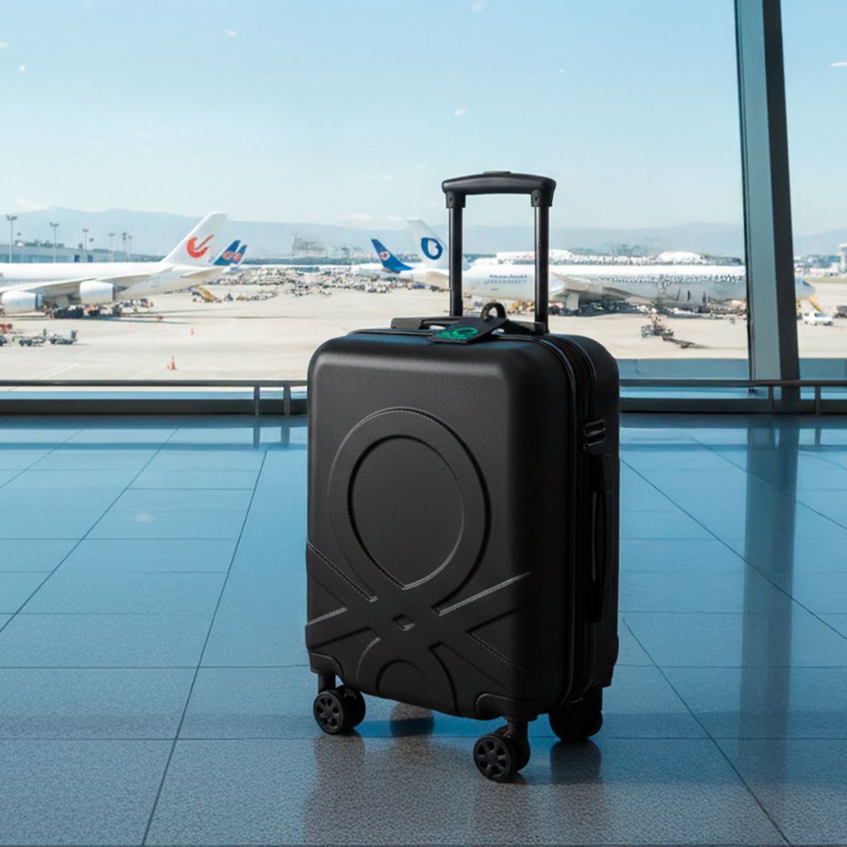 BENETTON - Maleta S Vintage Solid Black Benetton