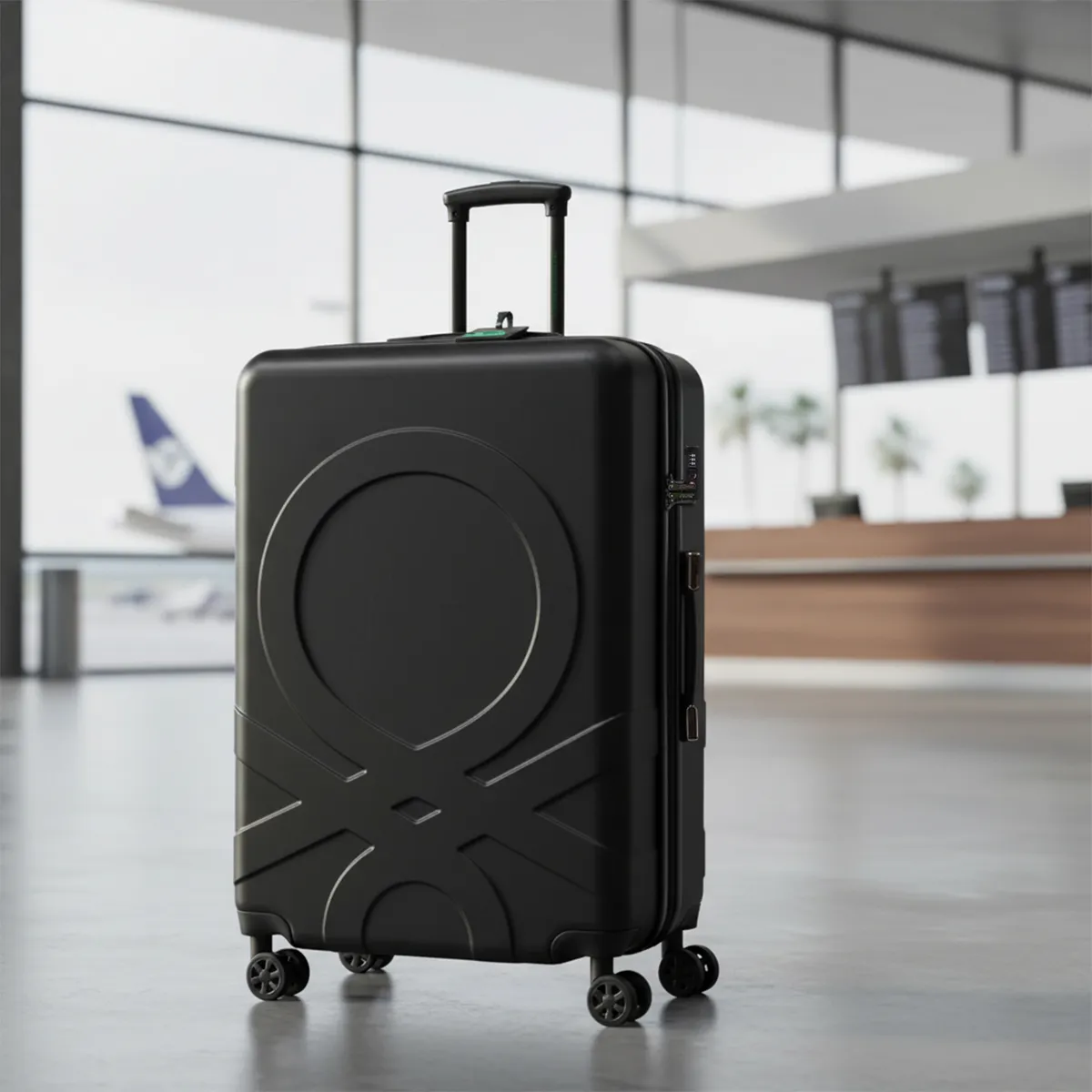 BENETTON - Maleta L Vintage Solid Black Benetton